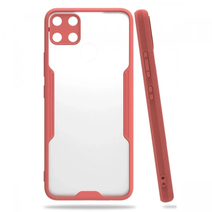 Mey İthalat®  Realme C15 Kılıf Platin Silikon - Pembe