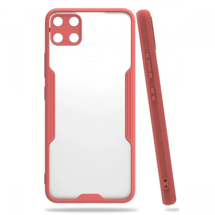 Mey İthalat®  Realme C15 Kılıf Platin Silikon - Pembe