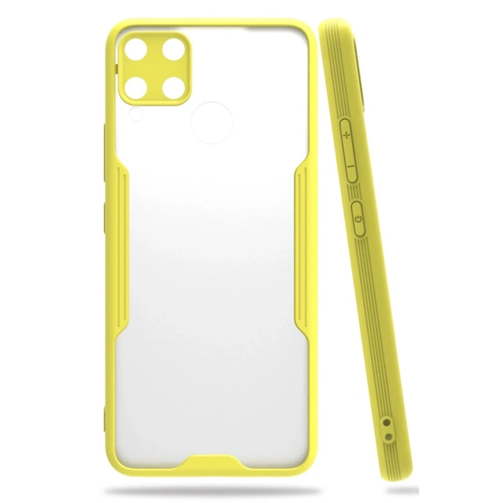 Mey İthalat®  Realme C15 Kılıf Platin Silikon - Sarı