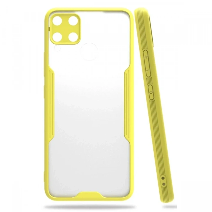 Mey İthalat®  Realme C15 Kılıf Platin Silikon - Sarı