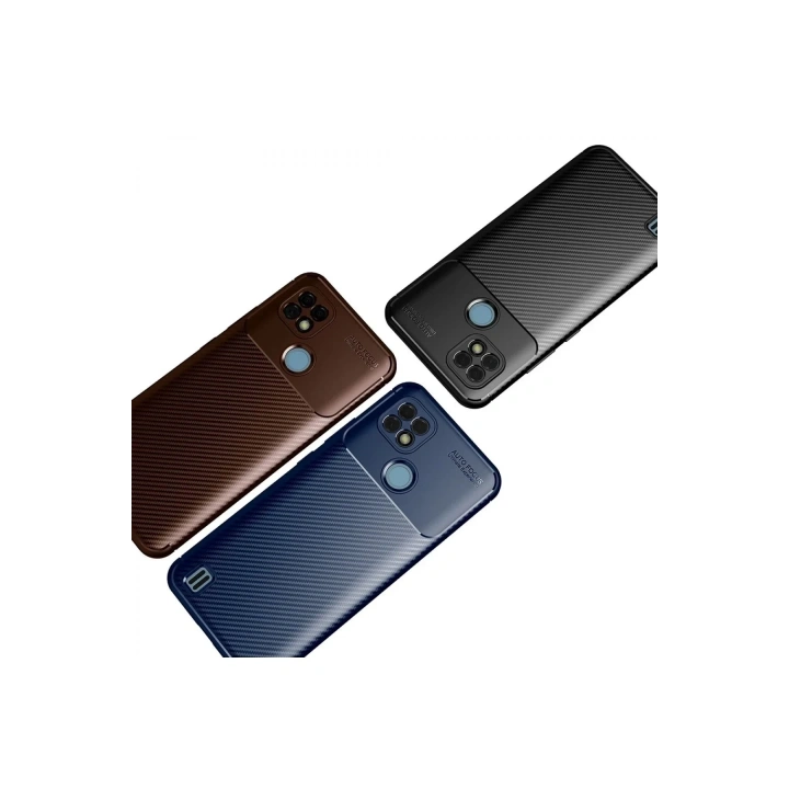 Mey İthalat®  Realme C21 Kılıf Auto Focus Karbon Kapak - Siyah