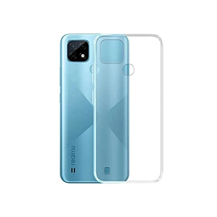 Mey İthalat®  Realme C21 Kılıf Deluxe 2mm Şeffaf Silikon - Şeffaf