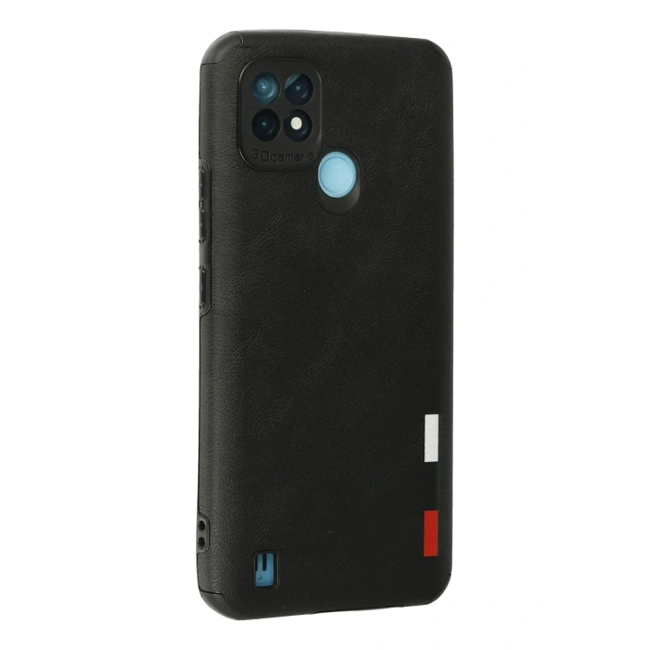 Mey İthalat®  Realme C21 Kılıf Loop Deri Silikon - Siyah