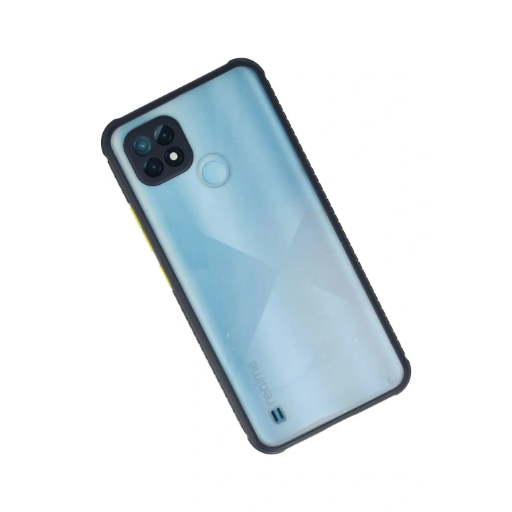 Mey İthalat®  Realme C21 Kılıf Miami Şeffaf Silikon - Lacivert