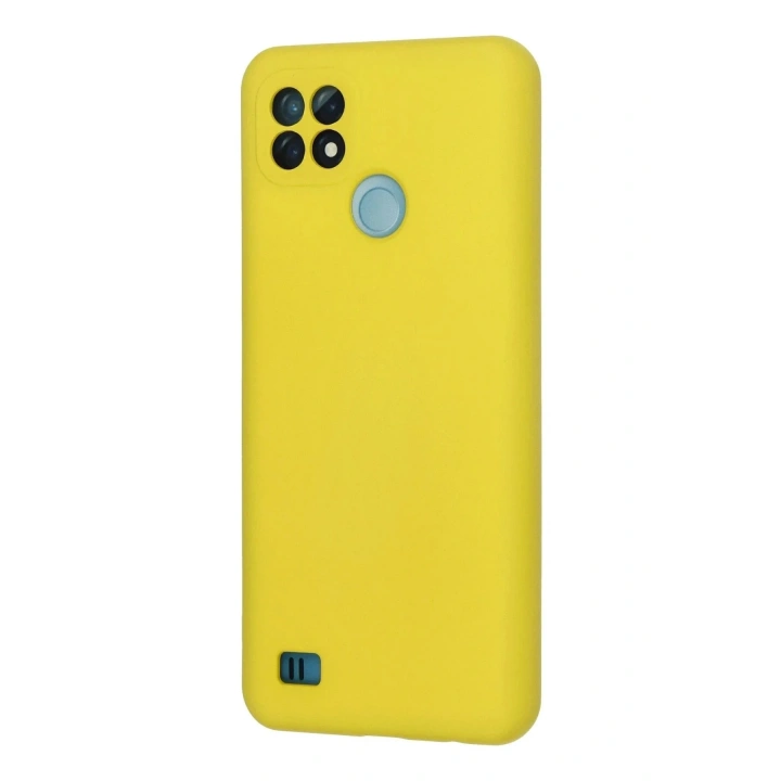 Mey İthalat®  Realme C21 Kılıf Nano içi Kadife Silikon - Sarı