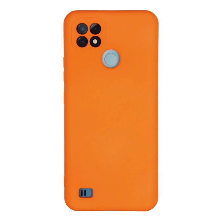 Mey İthalat®  Realme C21 Kılıf Nano içi Kadife Silikon - Turuncu