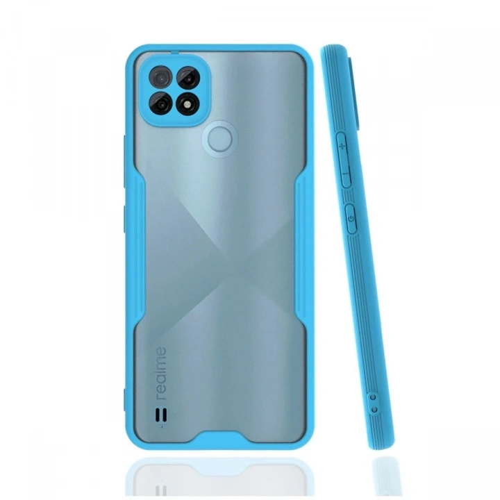 Mey İthalat®  Realme C21 Kılıf Platin Silikon - Mavi