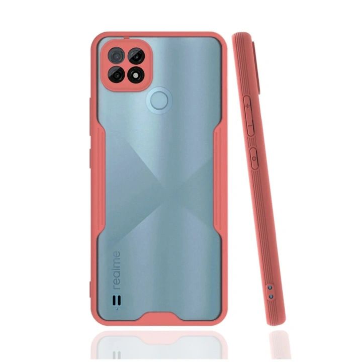 Mey İthalat®  Realme C21 Kılıf Platin Silikon - Pembe