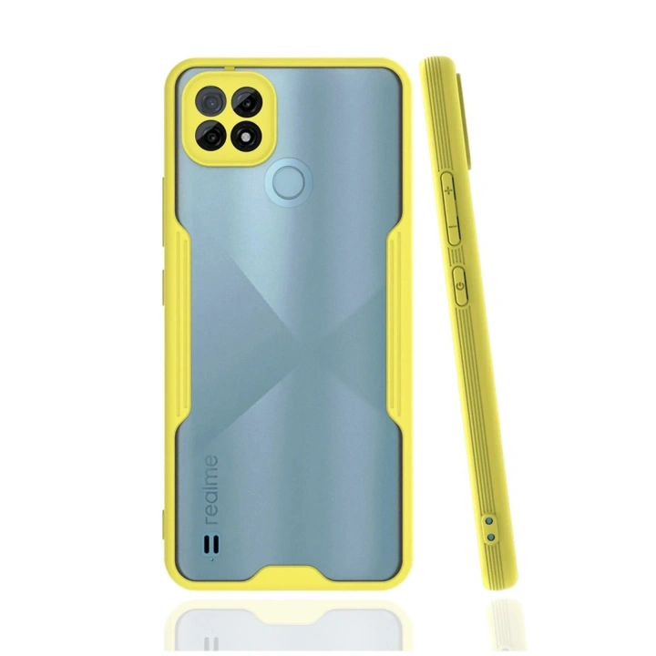 Mey İthalat®  Realme C21 Kılıf Platin Silikon - Sarı