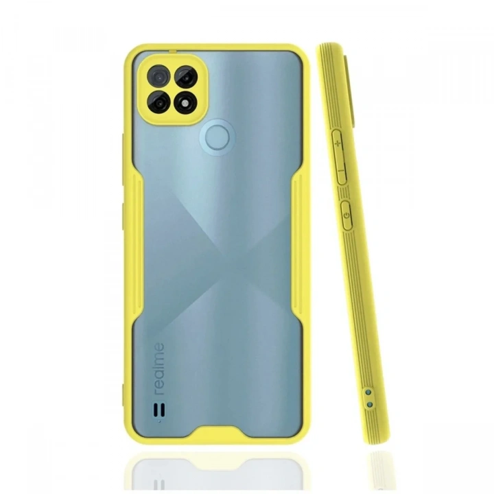 Mey İthalat®  Realme C21 Kılıf Platin Silikon - Sarı