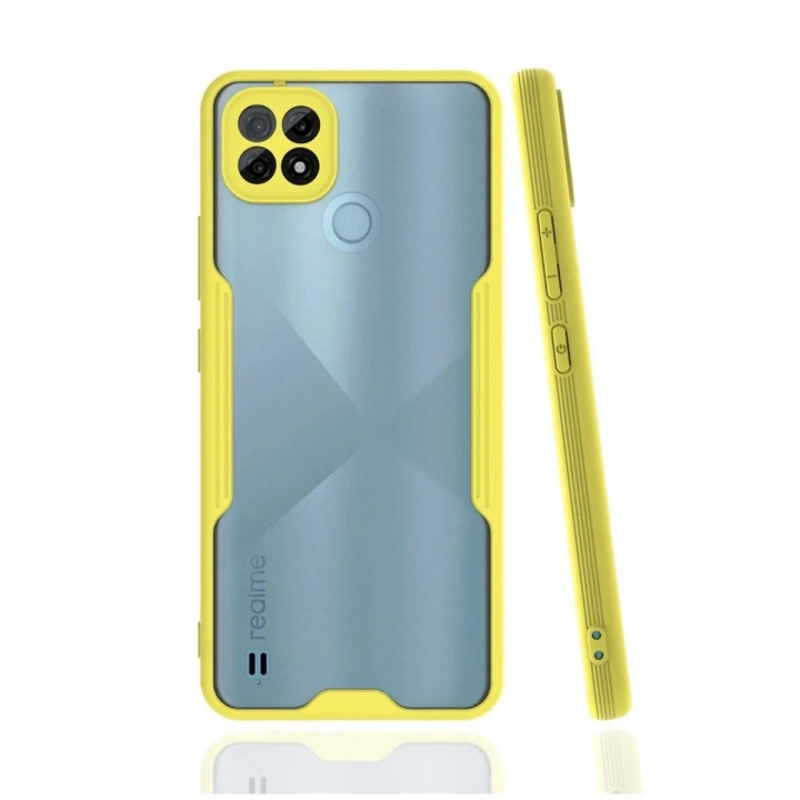 Mey İthalat®  Realme C21 Kılıf Platin Silikon - Sarı