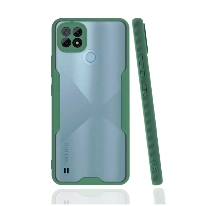 Mey İthalat®  Realme C21 Kılıf Platin Silikon - Yeşil