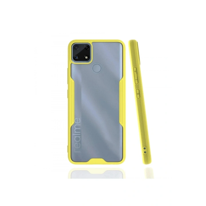Mey İthalat®  Realme C25 Kılıf Platin Silikon - Sarı