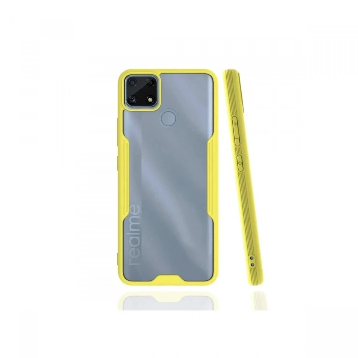 Mey İthalat®  Realme C25 Kılıf Platin Silikon - Sarı