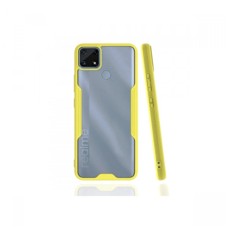 Mey İthalat®  Realme C25 Kılıf Platin Silikon - Sarı
