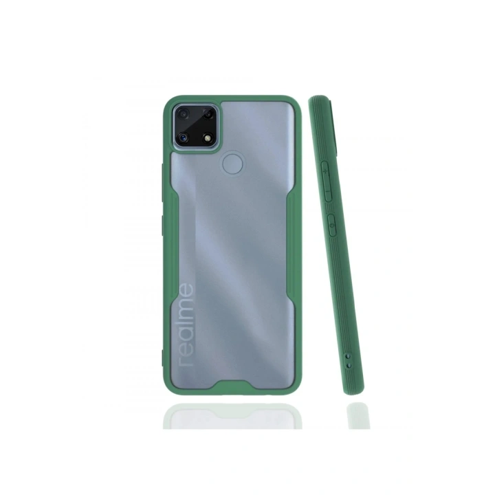 Mey İthalat®  Realme C25 Kılıf Platin Silikon - Yeşil