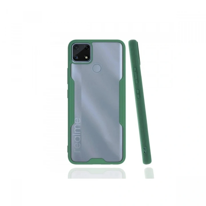 Mey İthalat®  Realme C25 Kılıf Platin Silikon - Yeşil