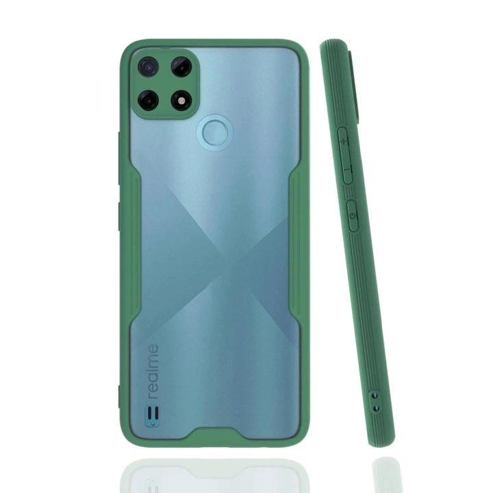 Mey İthalat®  Realme C25Y Kılıf Platin Silikon - Yeşil