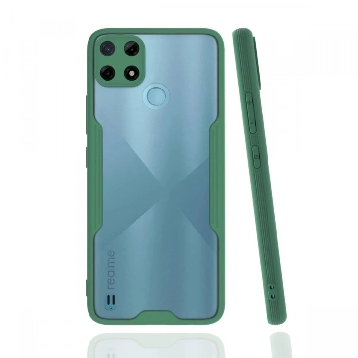 Mey İthalat®  Realme C25Y Kılıf Platin Silikon - Yeşil
