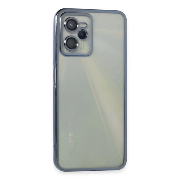 Mey İthalat®  Realme C35 Kılıf  Lensli Silikon - Açık Mavi