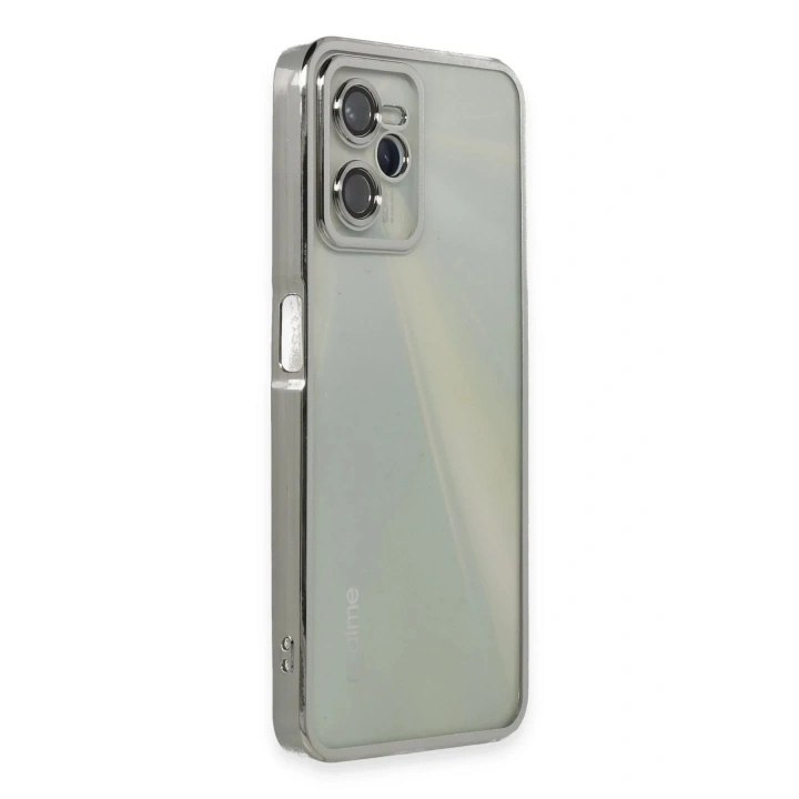 Mey İthalat®  Realme C35 Kılıf  Lensli Silikon - Gümüş