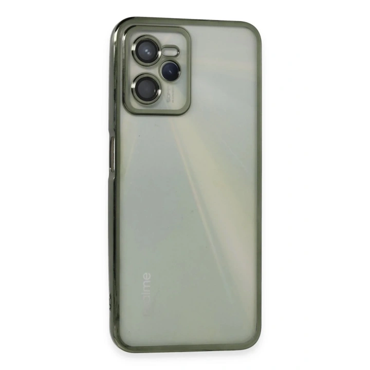 Mey İthalat®  Realme C35 Kılıf  Lensli Silikon - Yeşil
