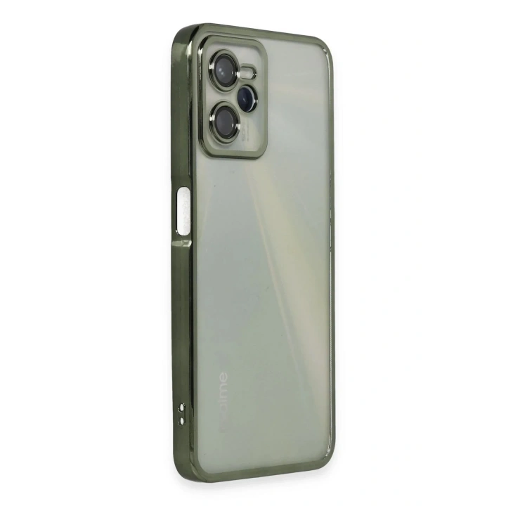 Mey İthalat®  Realme C35 Kılıf  Lensli Silikon - Yeşil