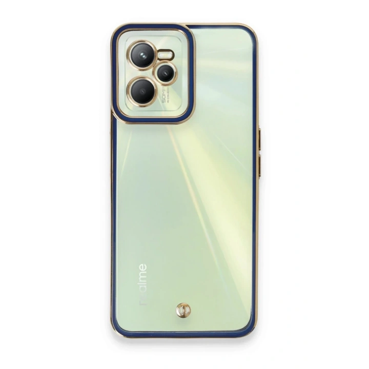 Mey İthalat®  Realme C35 Kılıf Liva Lens Silikon - Mavi