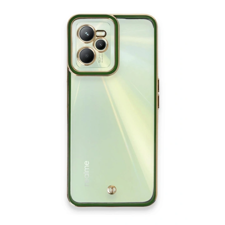 Mey İthalat®  Realme C35 Kılıf Liva Lens Silikon - Yeşil
