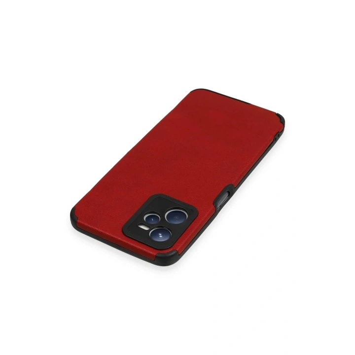 Mey İthalat®  Realme C35 Kılıf Loop Deri Silikon - Kırmızı