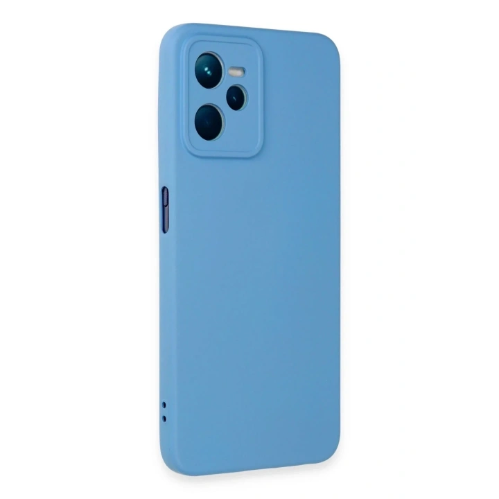 Mey İthalat®  Realme C35 Kılıf Nano içi Kadife Silikon - Mavi