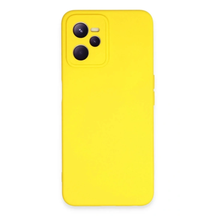Mey İthalat®  Realme C35 Kılıf Nano içi Kadife Silikon - Sarı