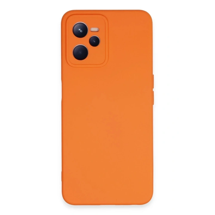Mey İthalat®  Realme C35 Kılıf Nano içi Kadife Silikon - Turuncu