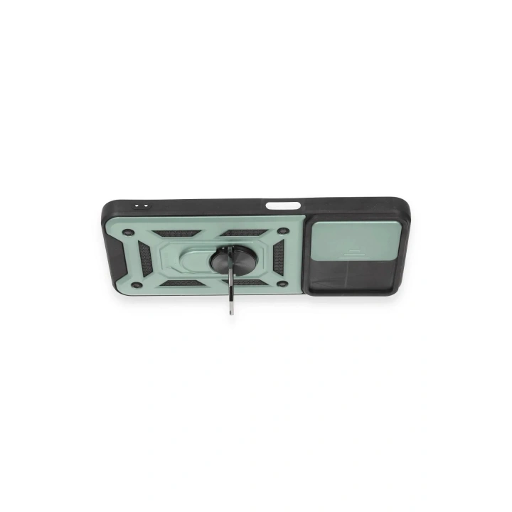 Mey İthalat®  Realme C35 Kılıf Pars Lens Yüzüklü Silikon - Yeşil