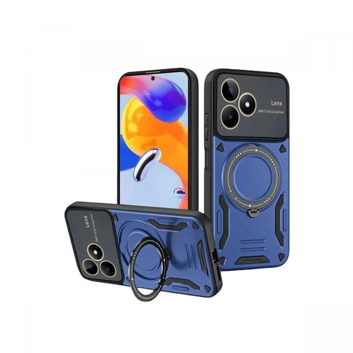 Mey İthalat®  Realme C53 Kılıf Joy Lens Standlı Kapak - Lacivert