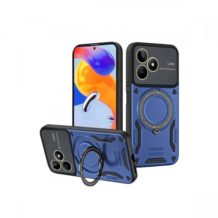 Mey İthalat®  Realme C53 Kılıf Joy Lens Standlı Kapak - Lacivert