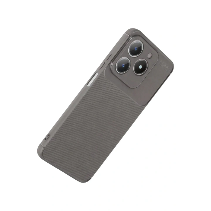 Mey İthalat®  Realme C61 Kılıf Auto Focus Karbon Kapak - Gri