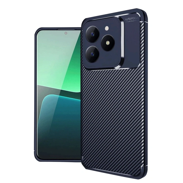 Mey İthalat®  Realme C61 Kılıf Auto Focus Karbon Kapak - Lacivert