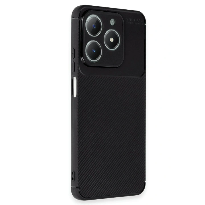 Mey İthalat®  Realme C61 Kılıf Auto Focus Karbon Kapak - Siyah