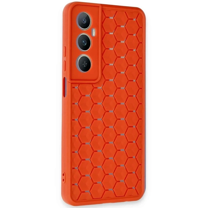 Mey İthalat®  Realme C65 Kılıf Petek Silikon Kapak - Kırmızı