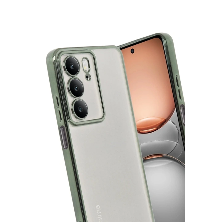 Mey İthalat®  Realme C75 4G Kılıf  Lensli Silikon - Yeşil