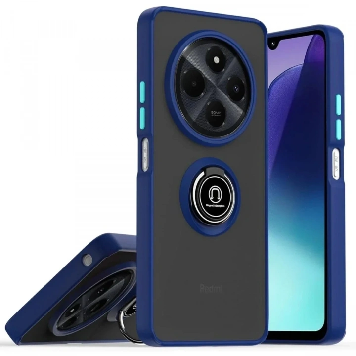 Mey İthalat®  Realme C75 4G Kılıf Montreal Yüzüklü Silikon Kapak - Lacivert