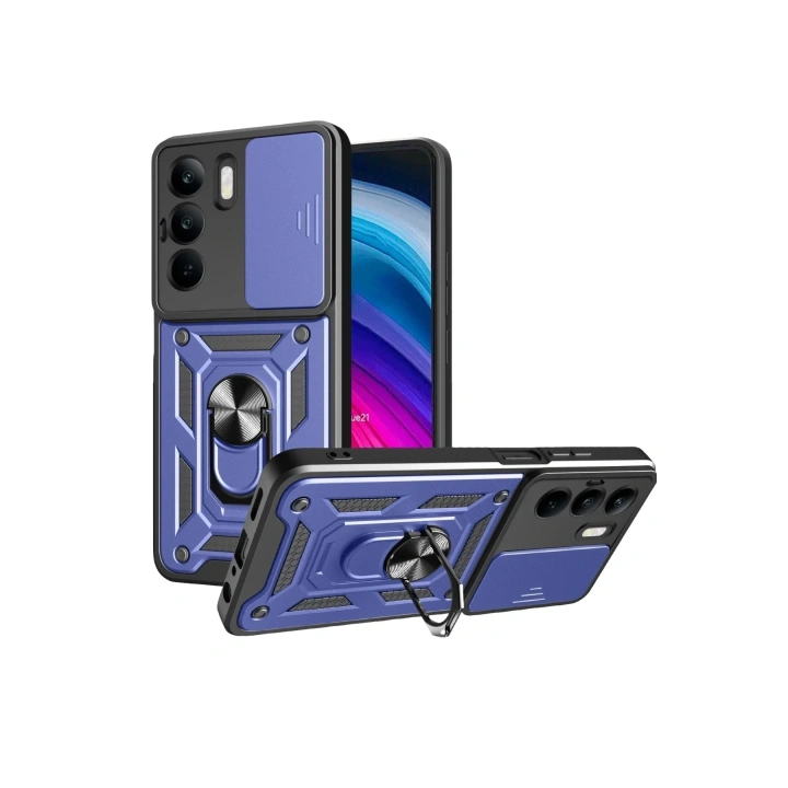 Mey İthalat®  Realme C75 4G Kılıf Pars Lens Yüzüklü Silikon - Lacivert