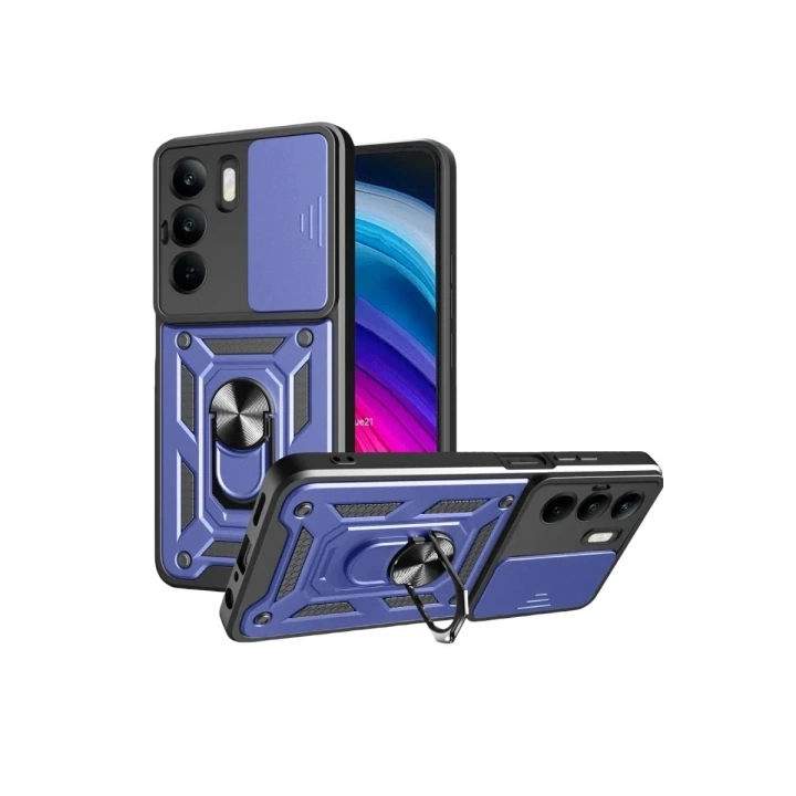 Mey İthalat®  Realme C75 4G Kılıf Pars Lens Yüzüklü Silikon - Lacivert