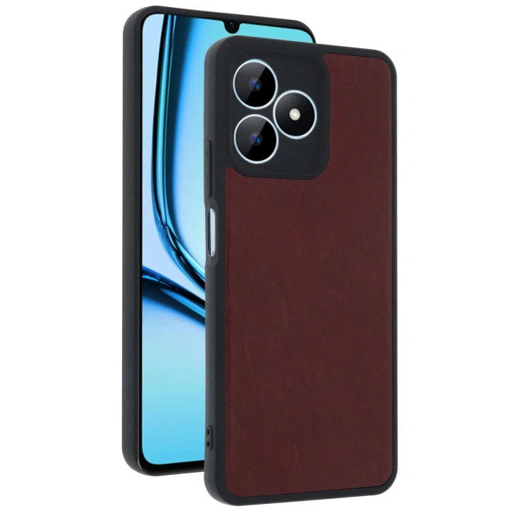 Mey İthalat®  Realme Note 50 4G Kılıf Aras Deri Kapak - Bordo