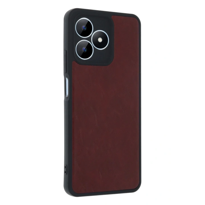 Mey İthalat®  Realme Note 50 4G Kılıf Aras Deri Kapak - Bordo
