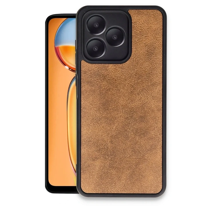 Mey İthalat®  Realme Note 50 4G Kılıf Aras Deri Kapak - Taba