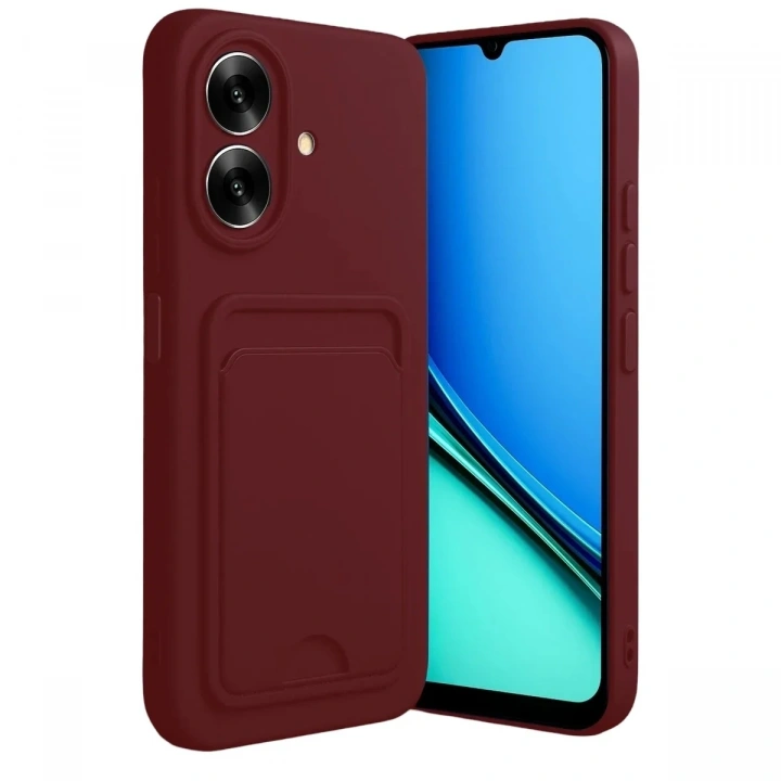 Mey İthalat®  Realme Note 60 Kelvin Kartvizitli Silikon - Bordo