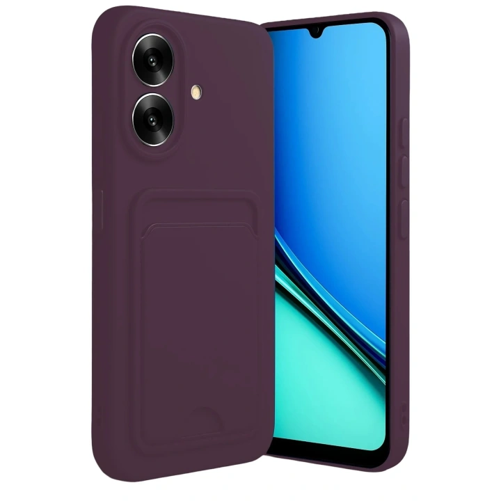 Mey İthalat®  Realme Note 60 Kelvin Kartvizitli Silikon - Derin Mor