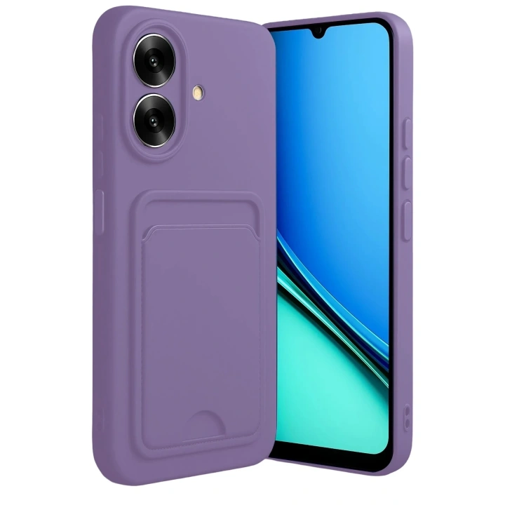 Mey İthalat®  Realme Note 60 Kelvin Kartvizitli Silikon - Lila
